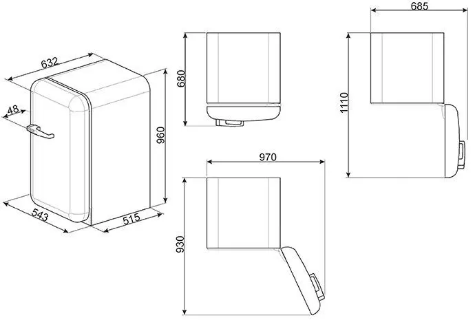 Холодильник SMEG FAB10LB — фото