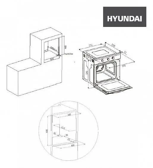 Духовой шкаф HYUNDAI HEO 6636 BE — фото