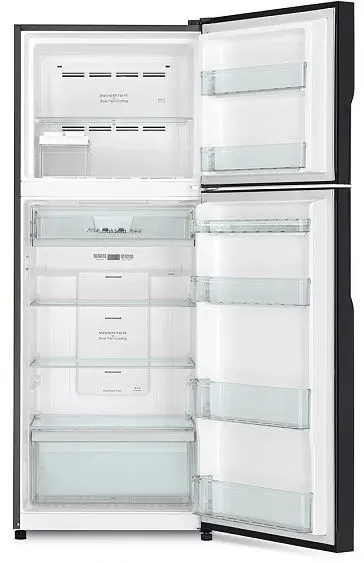Холодильник HITACHI R-V 472 PU8 BBK чёрный бриллиант — фото