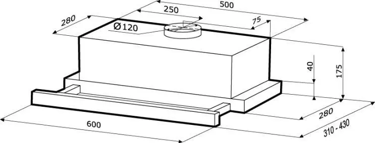 Вытяжка KRONASTEEL KAMILLA Sensor 600 inox/black glass 2M — фото