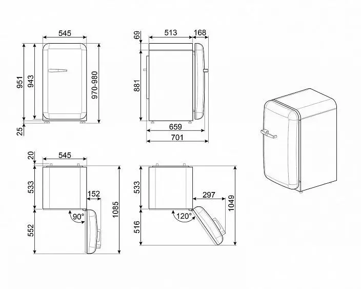 Холодильник SMEG FAB10RPG5 — фото