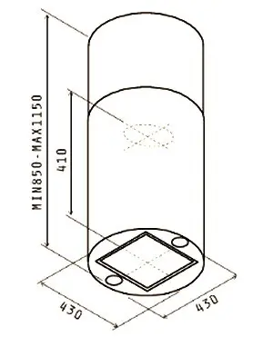 Вытяжка JET AIR PIPE ISLAND WH/A/43 — фото