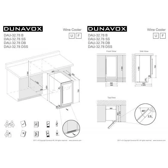 Винный шкаф DUNAVOX DAU-32.78DW — фото