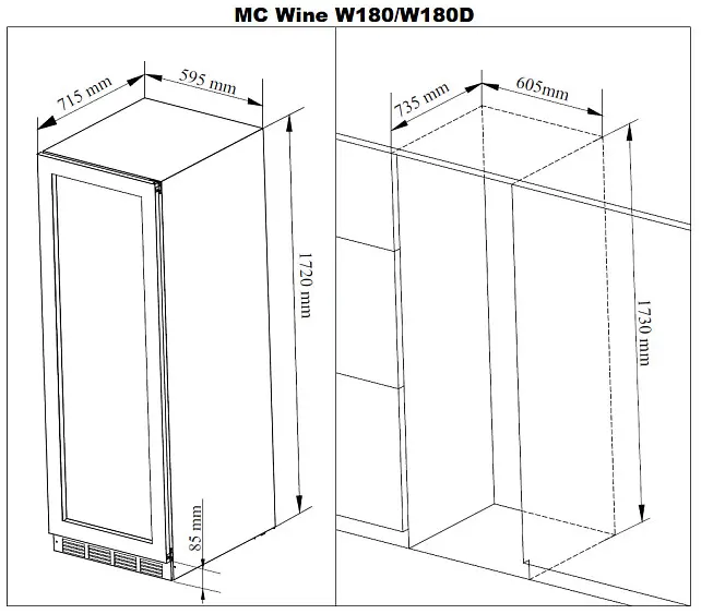Винный шкаф MC WINE W180B — фото