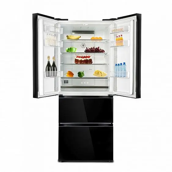 Холодильник TESLER RFD-361I BLACK GLASS — фото