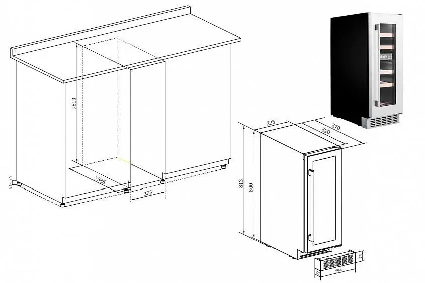 Винный шкаф TEMPTECH OX30DX — фото