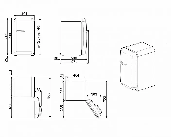 Минибар SMEG FAB5LPK3 — фото