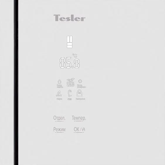 Холодильник TESLER RFD-361I WHITE GLASS — фото