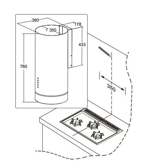 Вытяжка MEFERI TUBE35WH COMFORT — фото