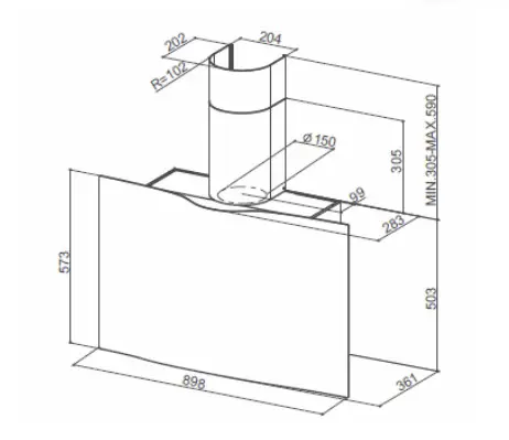 Вытяжка FABER 110.0324.952  VEIL WH CORIAN A90 — фото