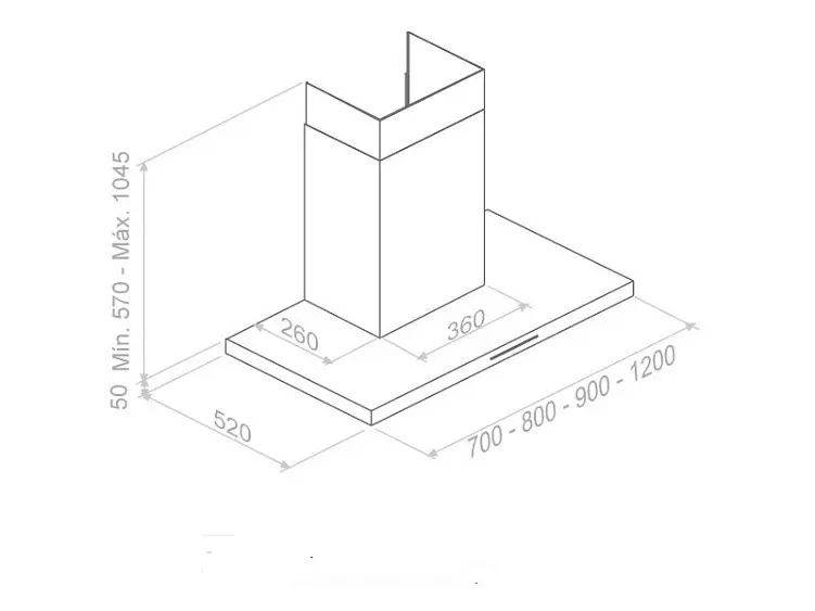 Вытяжка PANDO P-401/70 INOX V.1250 ECO SEC — фото