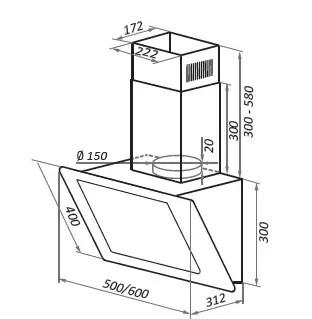 Вытяжка HOMSair ELF PUSH 50 БЕЛЫЙ — фото