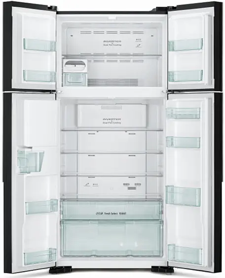 Холодильник HITACHI R-W 662 PU7 GBE бежевое стекло — фото