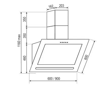 Вытяжка RAINFORD RCH-3937 Black glass — фото