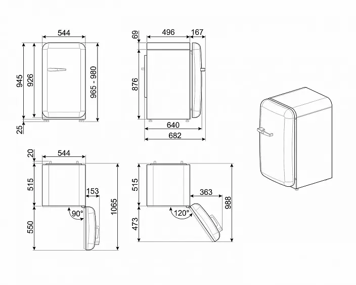Холодильник SMEG FAB10RWH2 — фото