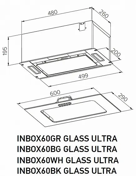 Вытяжка MEFERI INBOX60GR GLASS ULTRA — фото