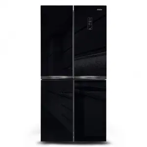 Холодильник GINZZU NFI-4414 черное стекло