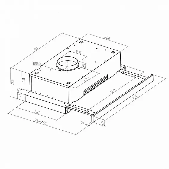 Вытяжка MEFERI SLIDEBOX60BK GLASS LIGHT — фото