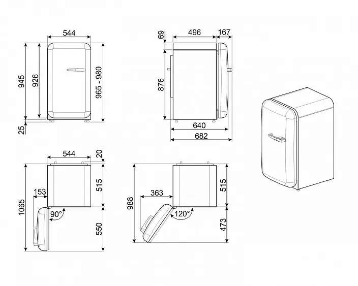 Холодильник SMEG FAB10LWH2 — фото