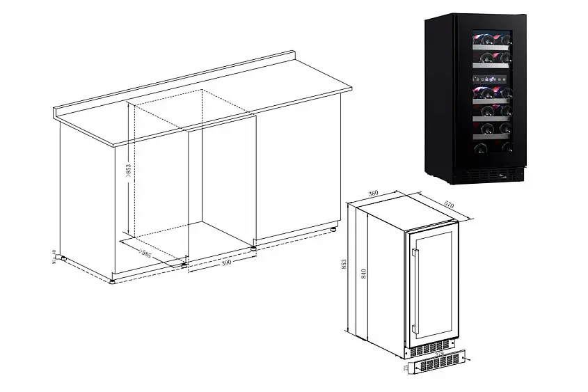 Винный шкаф TEMPTECH SOMQ38DRB — фото