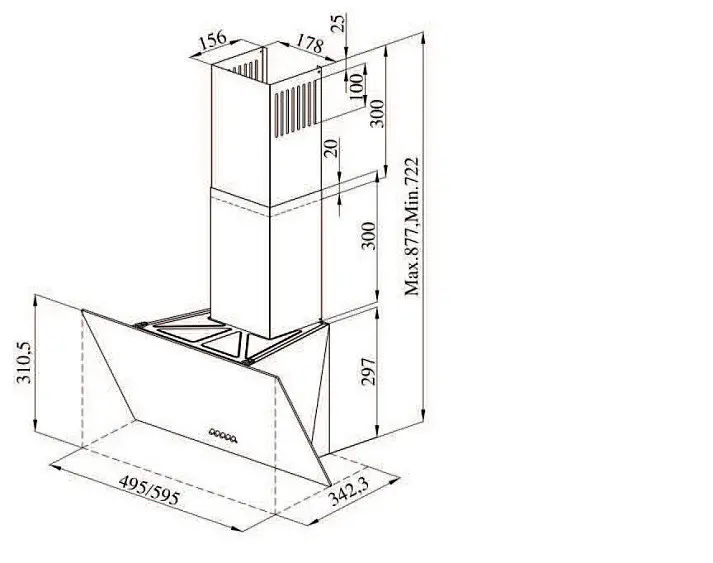 Вытяжка DARINA SLIDE G600B — фото