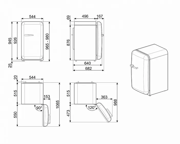 Холодильник SMEG FAB10ROR2 — фото