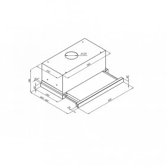 Встраиваемая вытяжка CIARKO SL-S T 60 Glass Black — фото