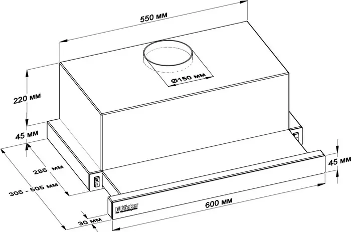 Вытяжка BACKER TH60L-2F100-SS — фото