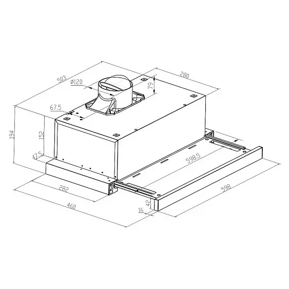 Вытяжка MEFERI SLIDEBOX60WH POWER — фото