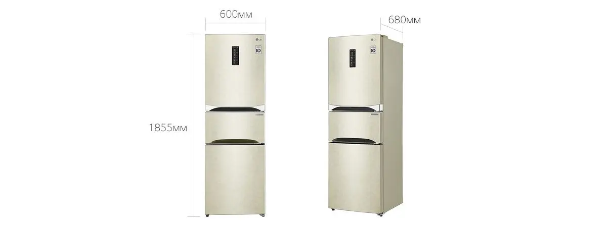Холодильник LG GC-B303SEHV бежевый — фото