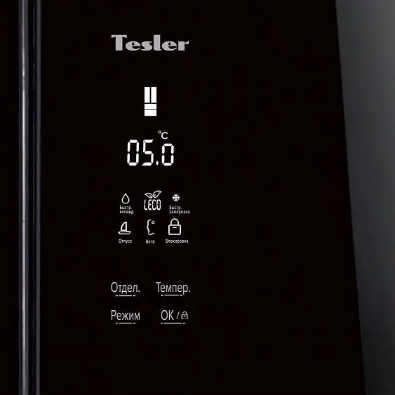 Холодильник TESLER RFD-361I BLACK GLASS — фото