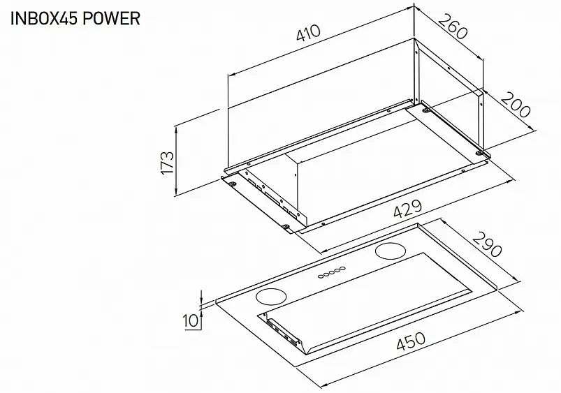 Вытяжка MEFERI INBOX45WH POWER — фото