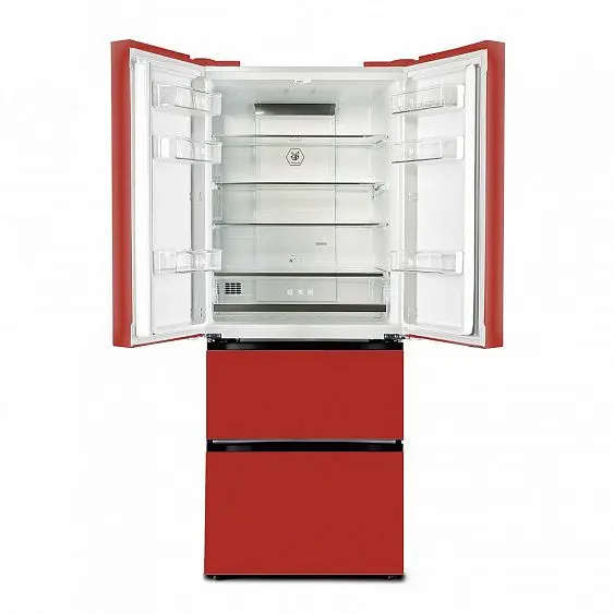Холодильник TESLER RFD-361I RED GLASS — фото