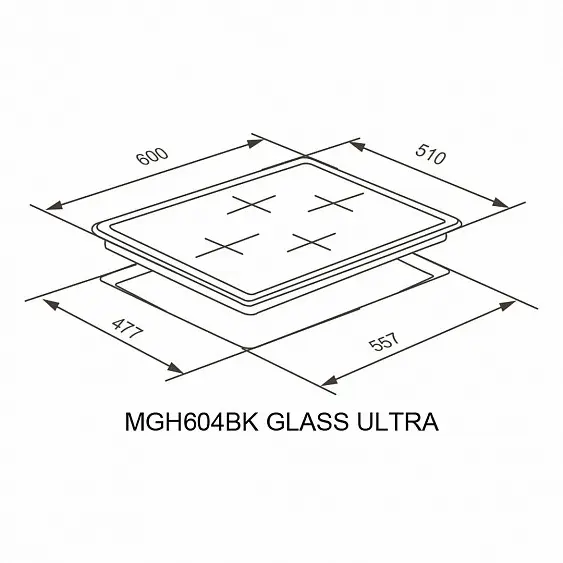 Варочная поверхность MEFERI MGH604GR GLASS ULTRA — фото