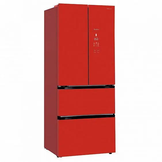 Холодильник TESLER RFD-361I RED GLASS — фото