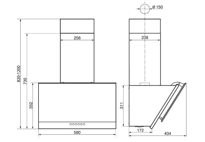 Вытяжка ELIKOR Рубин Ceramics S4 90П-700-Э4Д антрацит/сланец — фото