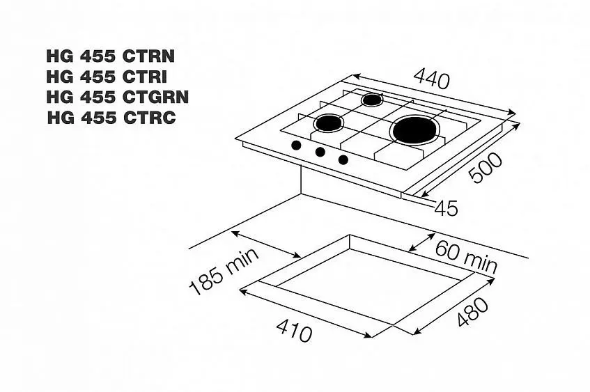 Поверхность KORTING hg 455 ctrn — фото