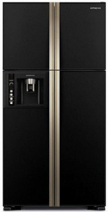 Холодильник HITACHI R-W722 FPU1 GBK черное стекло