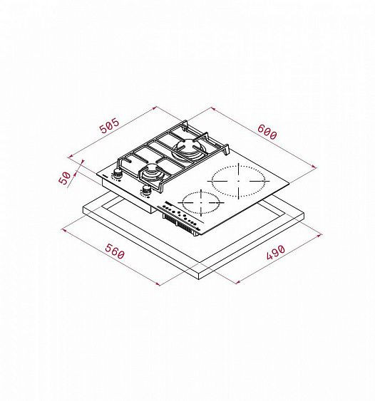 Комбинированная панель TEKA TWIN IG 620 2G AI AL CI