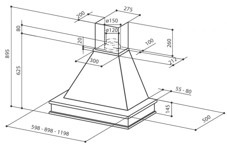 Вытяжка FABER ranch 60 корпус венецианская штукатурка
