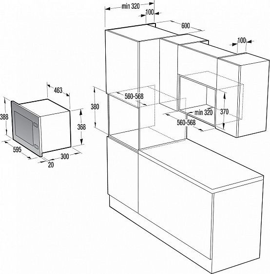 Встраиваемая микроволновая печь GORENJE BM201A4XG