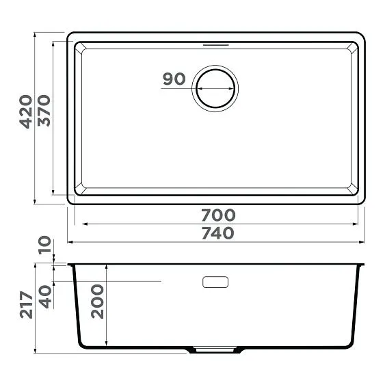 Кухонная мойка OMOIKIRI Kata 74-U-WH (4997564)