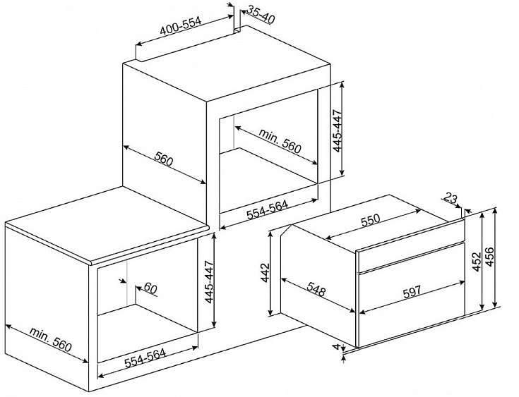 Электрический духовой шкаф SMEG sf4920mcb