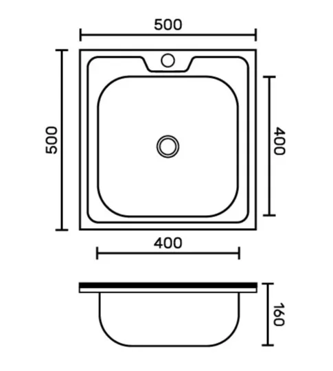 Кухонная мойка FABIA 50 х 50 см (м00002)