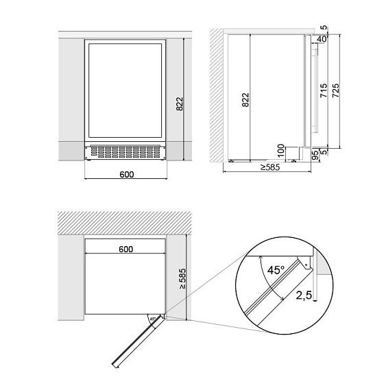Винный шкаф PANDO PVMB 60-46CRL