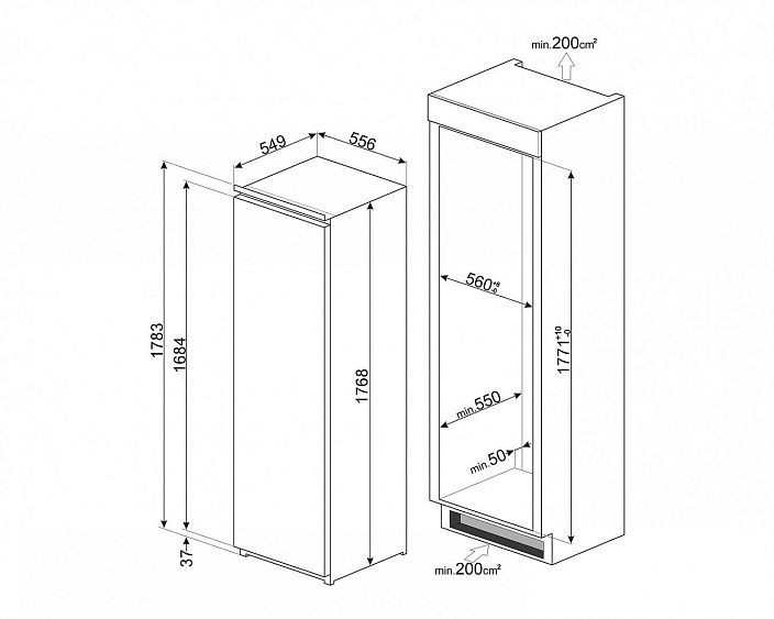 Холодильник SMEG S8L174D3E