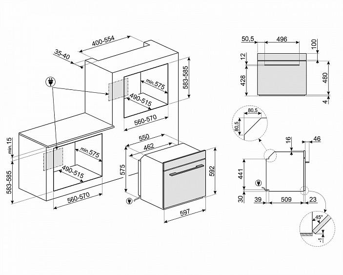 Духовой шкаф SMEG SFP6106WSPS
