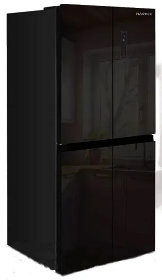 Холодильник HARPER RH6966BI black glass