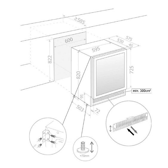 Винный шкаф PANDO PVMB 60-46CRL