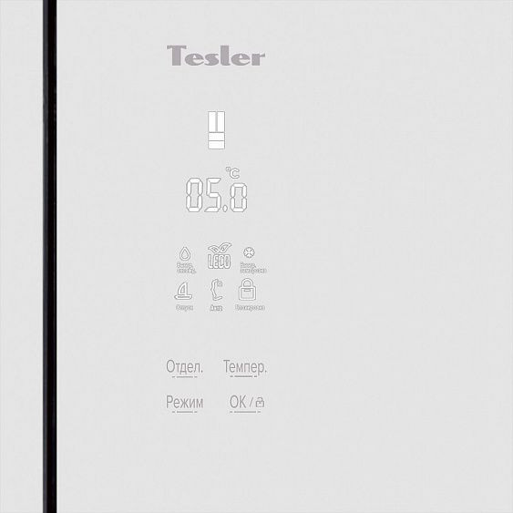 Холодильник TESLER RFD-361I WHITE GLASS